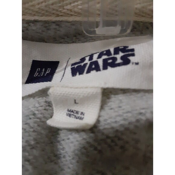 Gap Star Wars Rebel Logo With Blue Stripes Gray Hoodie Size L - Picture 7 of 11